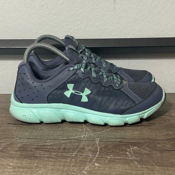 Under Armour Micro G Assert 6 Women's Running Shoes Size 7.5 (Youth 6) Blue - Picture 3 of 8